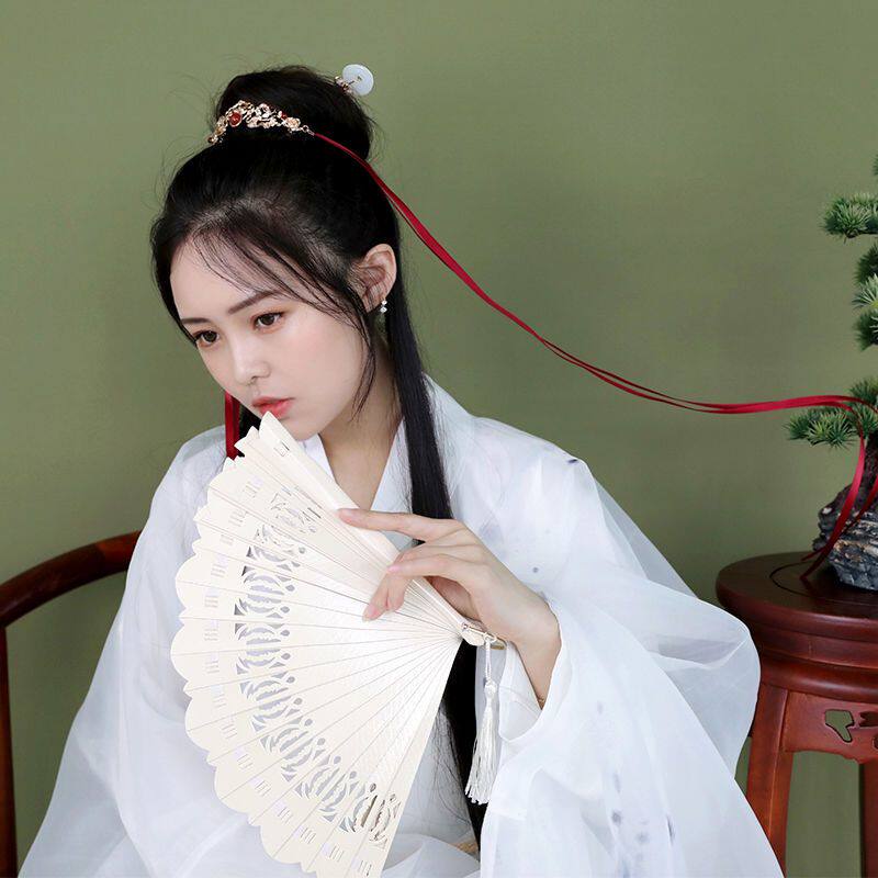 汉服发冠女丝带明制飘带流苏古装发饰男士古风古代男子发冠束发