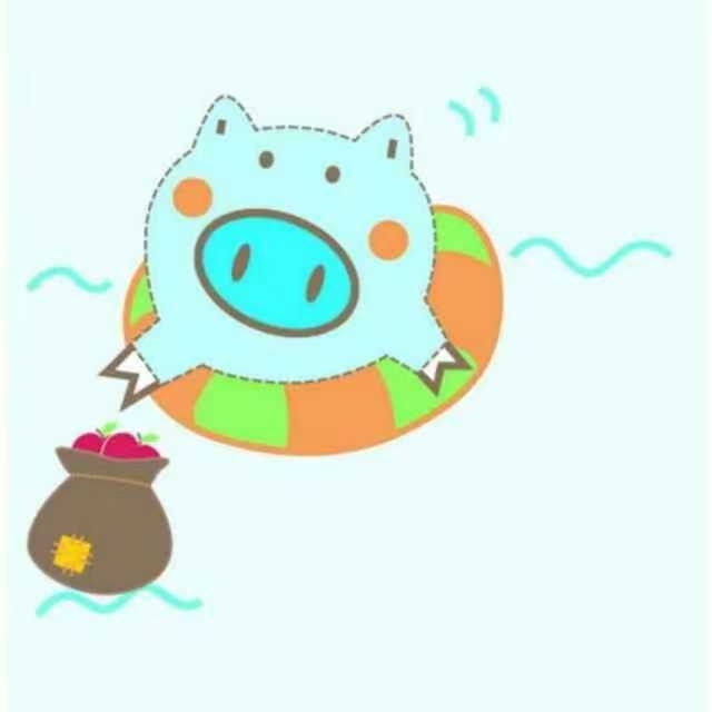 游泳的小小猪