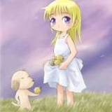 花园吃草的兔子