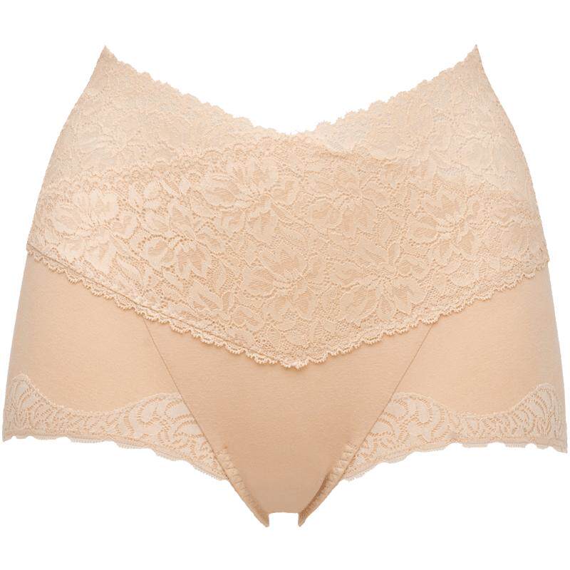 2条装曼妮芬性感蕾丝短裤高腰平腿裤纯棉底裆内裤安全女生打底裤