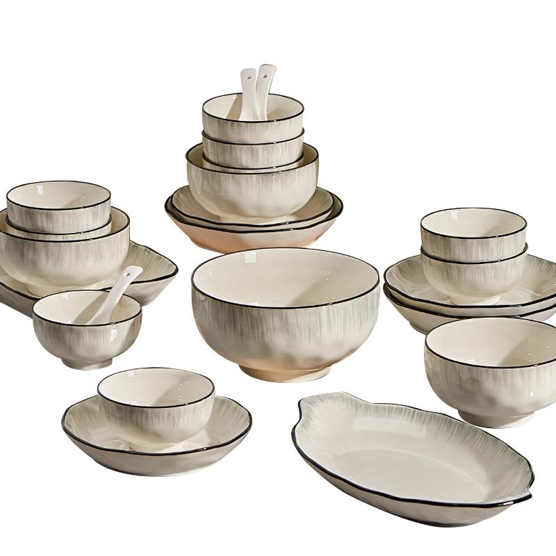 高级感碗碟套装家用2024新款简约碗盘子碗具乔迁碗筷陶瓷餐具套装