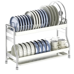 碗碟收纳架厨房不锈钢置物架多功能窄款碗架碗筷收纳盒碗盘沥水架