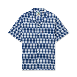 新款 衬衫 男士 Levi s李维斯24夏季 商场同款 宽松复古格纹短袖