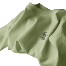 女夏季 回力短袖 中学生潮牌纯棉正肩衣服oversize绿色t恤A 2024新款