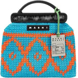 MARNI GOES AROUND拼色钩针编织手提袋 MARKET