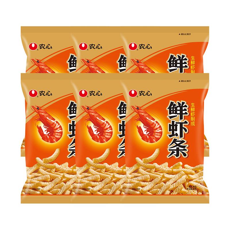 农心nongshim鲜虾条辣味零食膨化食品组合休闲非油炸食品小吃90g