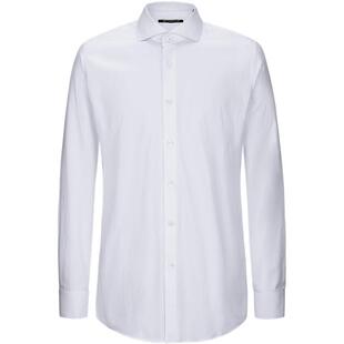 西装 商务高级感长袖 男纯棉易打理正装 柏品DP免烫人字纹白衬衫 衬衣