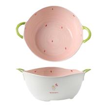 可爱少女心双耳汤碗家用好看的陶瓷大碗大容量8寸大号面碗大汤盆