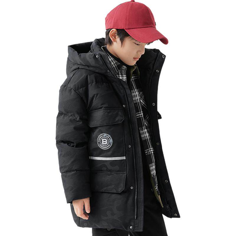 【商场同款】巴拉巴拉男童羽绒服冬装新款童装中长款加厚儿童外套
