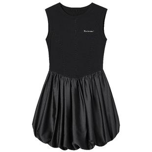 EPTISON无袖 复古拼接法式 新款 连衣裙女2024夏季 气质小个子裙子