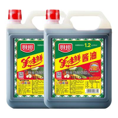 厨邦美味鲜酱油1.43L*2特级酱油