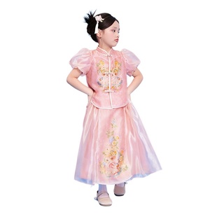 年衣童装新中式女童马面裙套装夏装女孩国风旗袍汉服唐装礼服裙