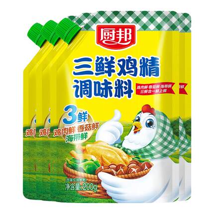 厨邦三鲜鸡精200g*3调味料浓香鲜味鸡汁炒菜家用厨房