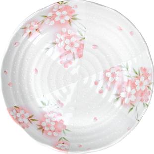 美浓烧日本进口樱花陶瓷釉下彩餐具米饭碗家用日式 菜盘子蒸鱼汤盘