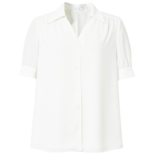 朗姿法式POLO领中袖高级感白衬衫女夏季新款设计感小众衬衣上衣