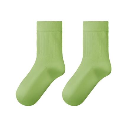 有棵树袜子女春夏中筒袜纯棉抗菌运动防臭白色长袜夏季长筒袜