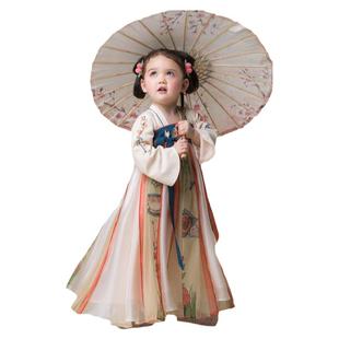 超仙国风唐装 年衣牧场雪兔女童汉服夏款 连衣裙儿童中式 表演演出服
