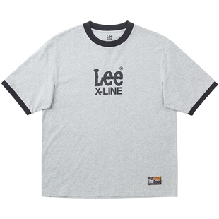 短袖 Lee24春夏新品 舒适版 字母印花logo圆领撞色男女同款 T恤休闲潮