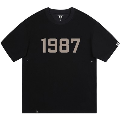 数字1987印花短袖t恤打底衫男女