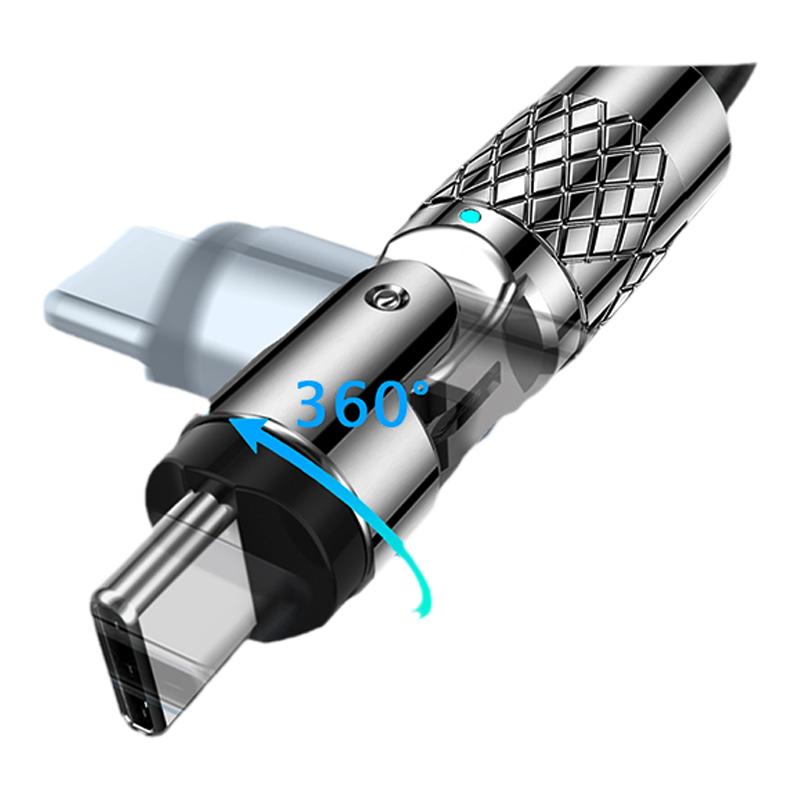 540度旋转头100w超级快充数据线typec适用华为荣耀苹果oppo安卓vivo小米防折断闪充手机typc充电线冲电器车载 3C数码配件 手机数据线 原图主图