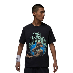 JORDAN耐克Dri 篮球运动半截袖 印花透气T恤FN6017 FIT男子速干短袖