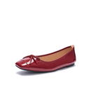 平底气质红色单鞋 芭蕾鞋 法式 热风2024春季 新款 配裙子浅口方头女鞋