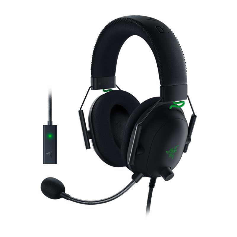 Razer雷蛇旋风黑鲨V2头戴式游戏耳机USB麦克风THX音效听声辨位 影音电器 有线游戏耳机 原图主图