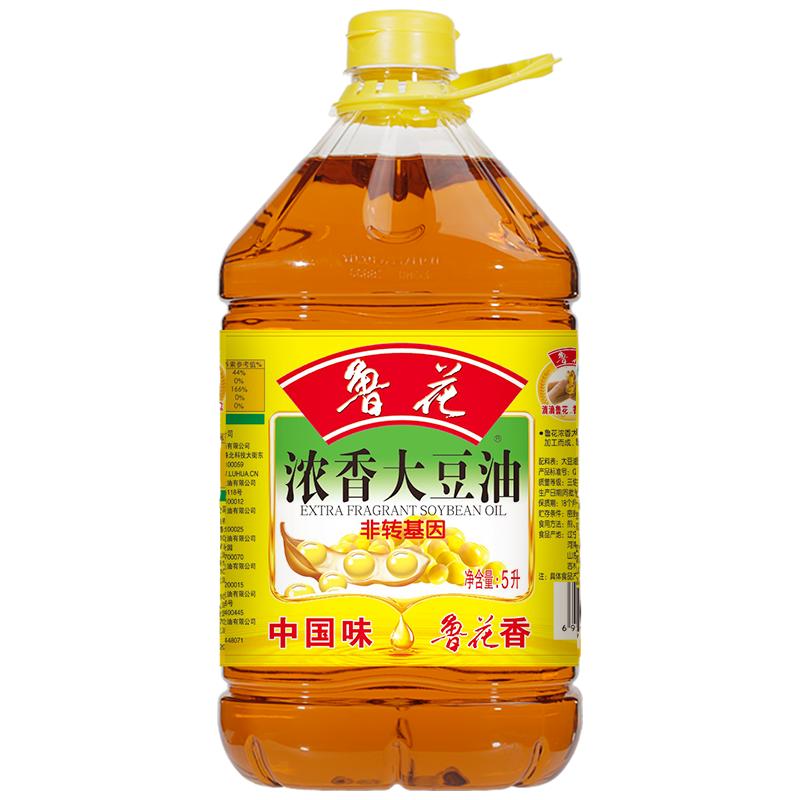 鲁花浓香大豆油东北非转基因大豆5L家用食用油豆油 粮油调味/速食/干货/烘焙 大豆油 原图主图