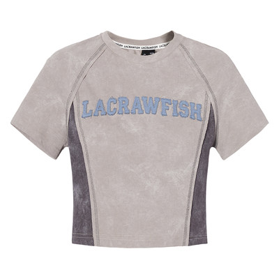 LACRAWFISH撞色贴布绣T恤