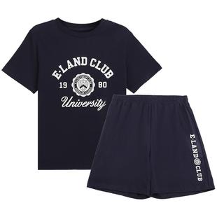 新品 男童学院风logo印花T恤短裤 Kids衣恋童装 套装 2024夏季 eland