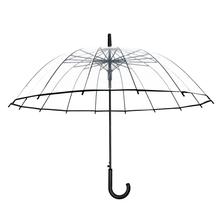 16骨透明雨伞长柄大号双人女白色网红雨伞晴雨两用结实抗风定制伞