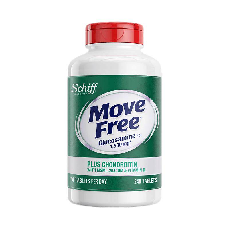 美国movefree维骨力关节氨糖软骨素胶囊中老年高钙绿瓶240粒益节
