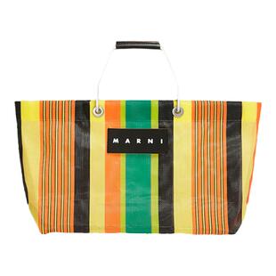 BAG系列拼色条纹购物手提包 SHOPPING MARKET MARNI