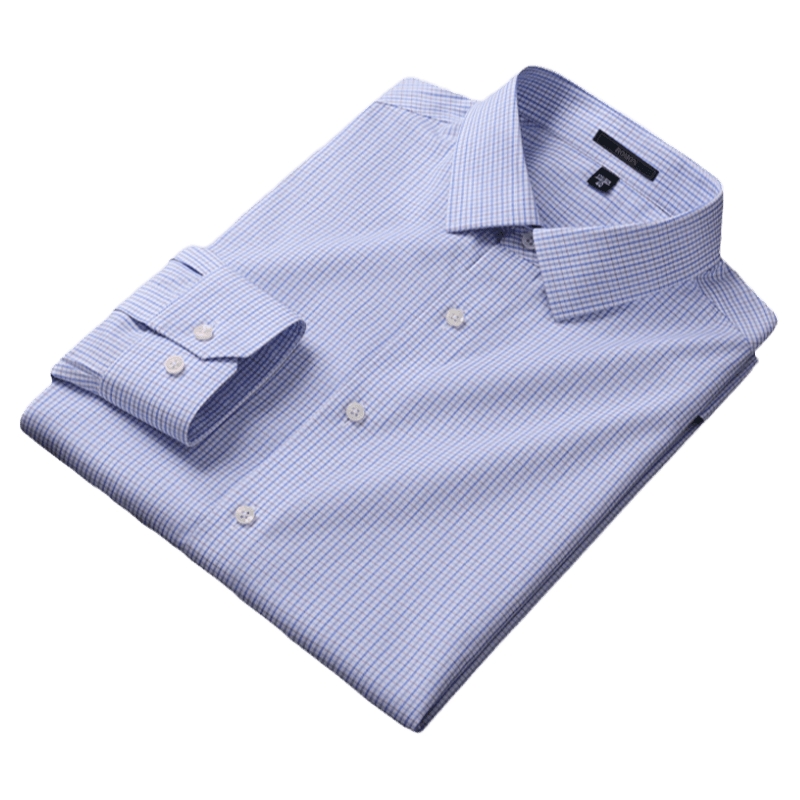 【纯棉dp免烫】罗蒙长袖衬衫男秋季新款商务职业工装休闲格子衬衣