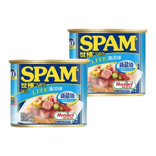 午餐肉罐头340g 猪肉即食早餐三明治火锅荷美尔 2大罐装 SPAM 世棒