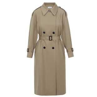 设计感气质春季 大衣女2024年新款 风衣外套法式 朗姿羊毛复古中长款