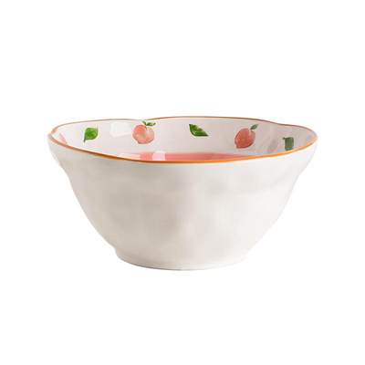 水蜜桃拉面碗家用网红陶瓷大碗