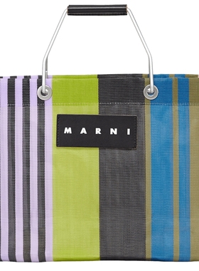 MARNI  MARKET GOES AROUND 拼色条纹购物袋