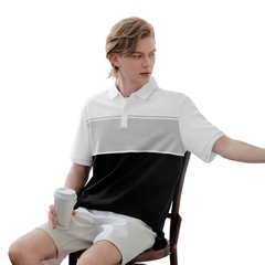 森马短袖T恤男夏季时尚经典polo衫撞色条纹休闲装商务通勤风上衣