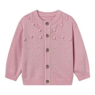 嫚熙童装儿童开衫毛衣2025新款秋季男女童美丽诺羊毛针织衫外套