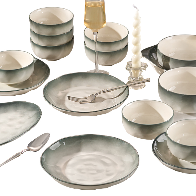 简约碗碟套装家用2024新款陶瓷碗盘碗筷轻奢高级感乔迁盘子碗餐具