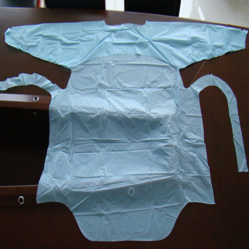 一次性有袖围裙cpe袍拇指袍清洁服塑料衣反穿衣美发隔离衣防水服