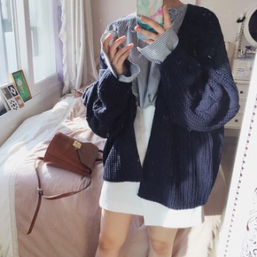 毛衣开衫中长款搭配图