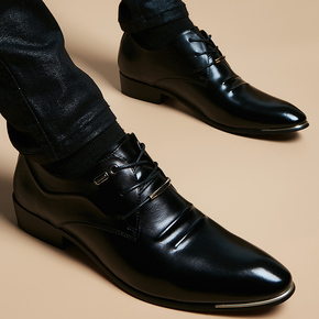 英伦皮鞋男 尖头