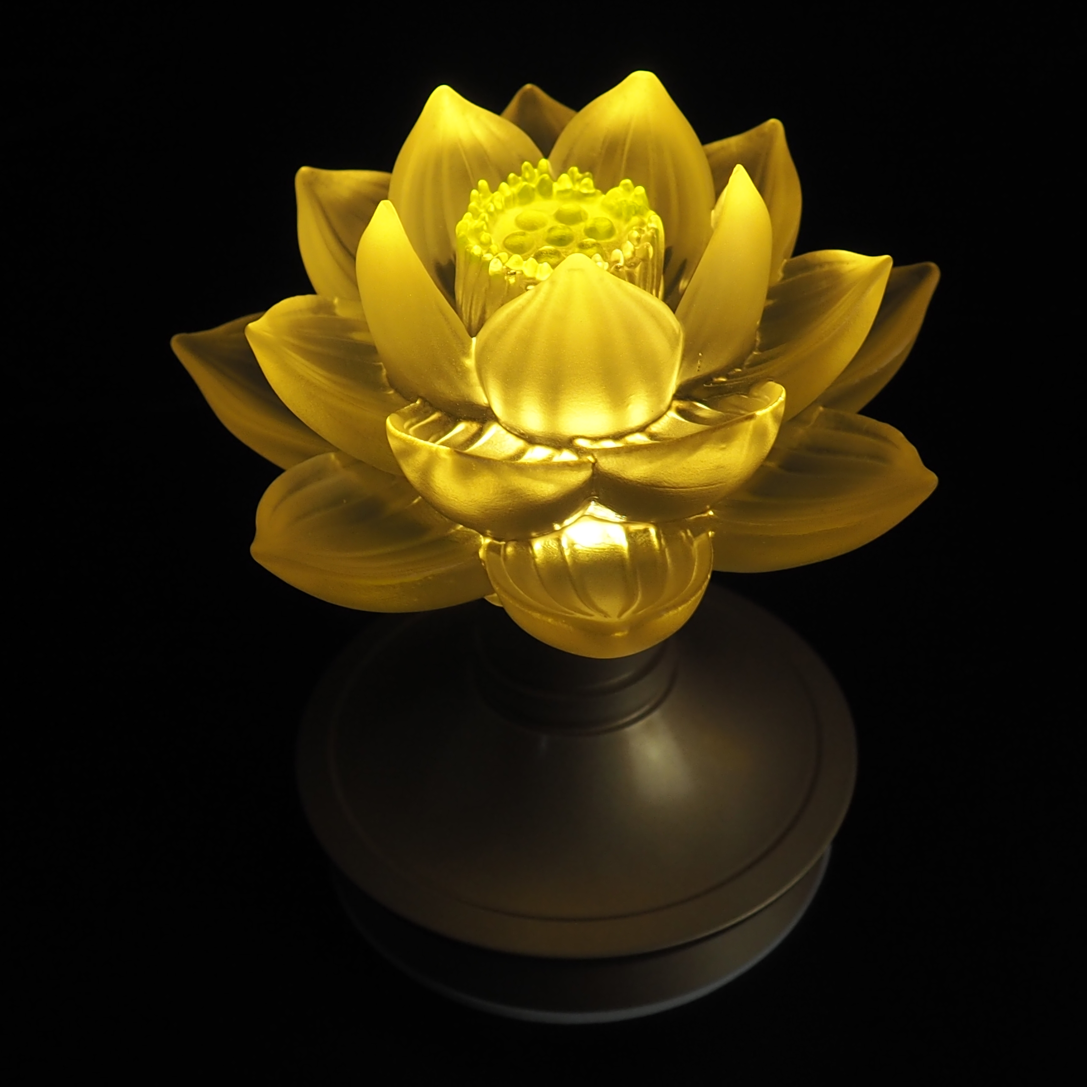 5寸led古法琉璃莲花灯电池插电有两用款佛堂佛前供灯长明灯