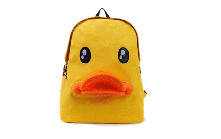 包邮 韩版女包 大黄鸭双肩包 鸭子鸭嘴包 帆布旅行背包 学生书包