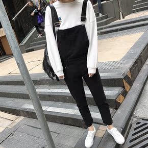 牛仔背带女式长裤