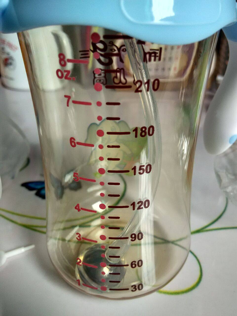 贝儿高宽口感温刻度ppsu奶瓶