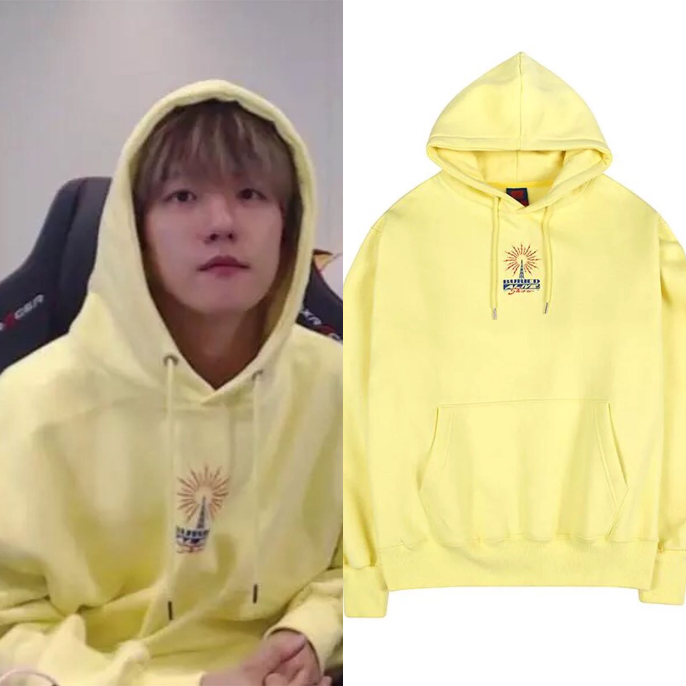 吃鸡主啵exo边伯贤同款黄色卫衣可爱印花宽松ins超火外套潮情侣厚