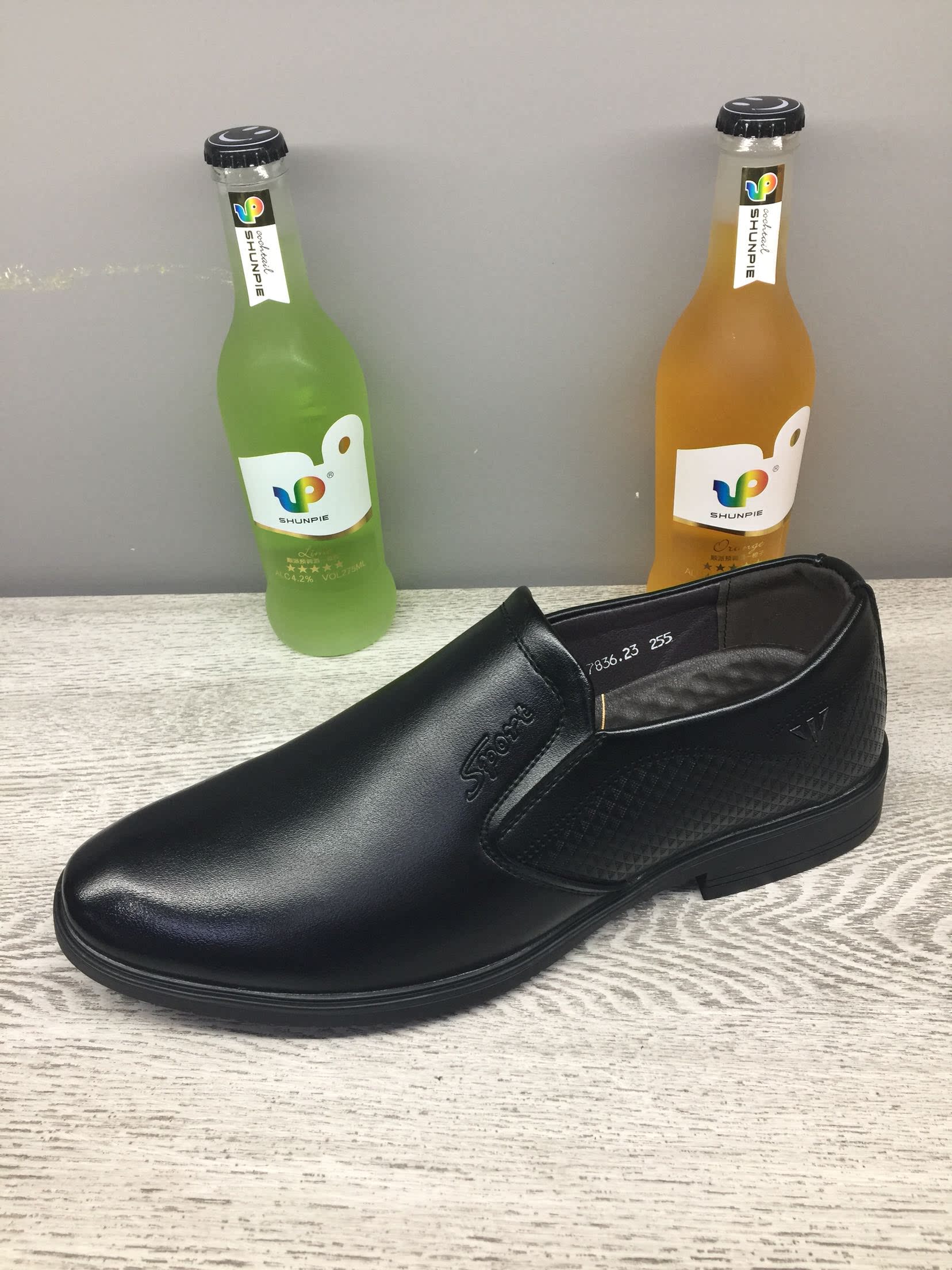 法狮步套脚皮鞋一脚蹬皮鞋真皮商务男鞋懒人鞋韩版婚鞋工装鞋包邮_不